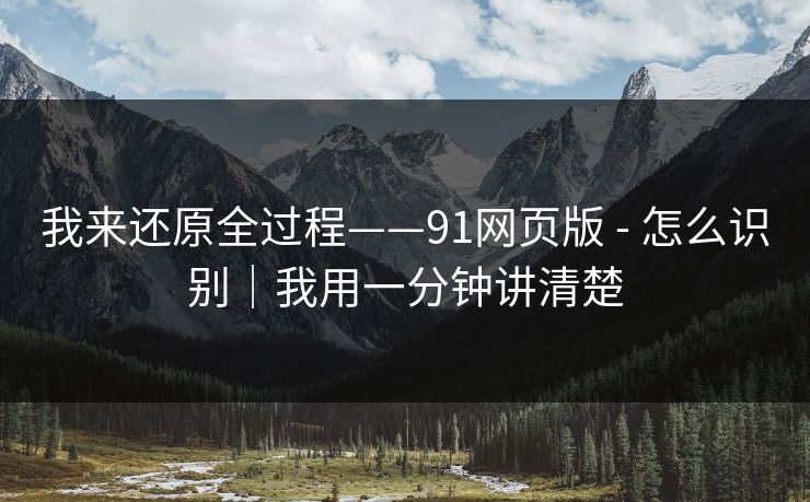 我来还原全过程——91网页版 - 怎么识别｜我用一分钟讲清楚